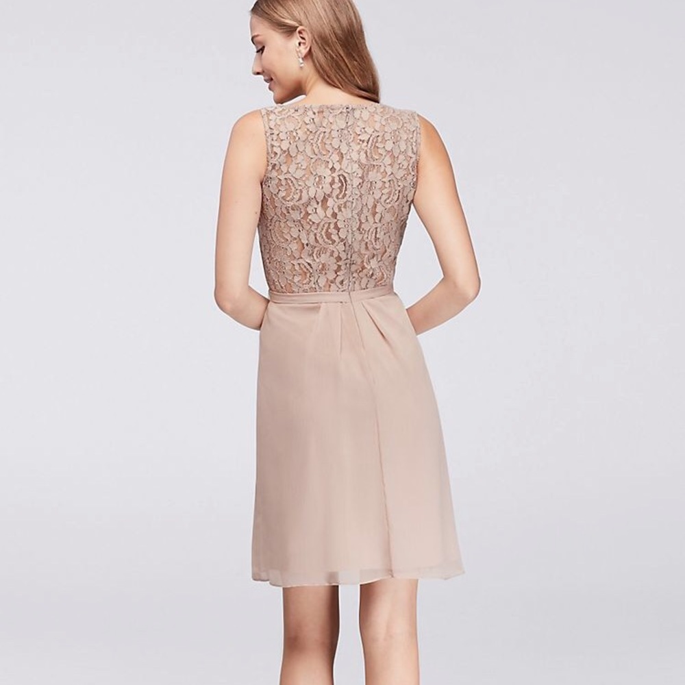 David’s Bridal Bridesmaid Dress Pewter - Picture 4 of 8